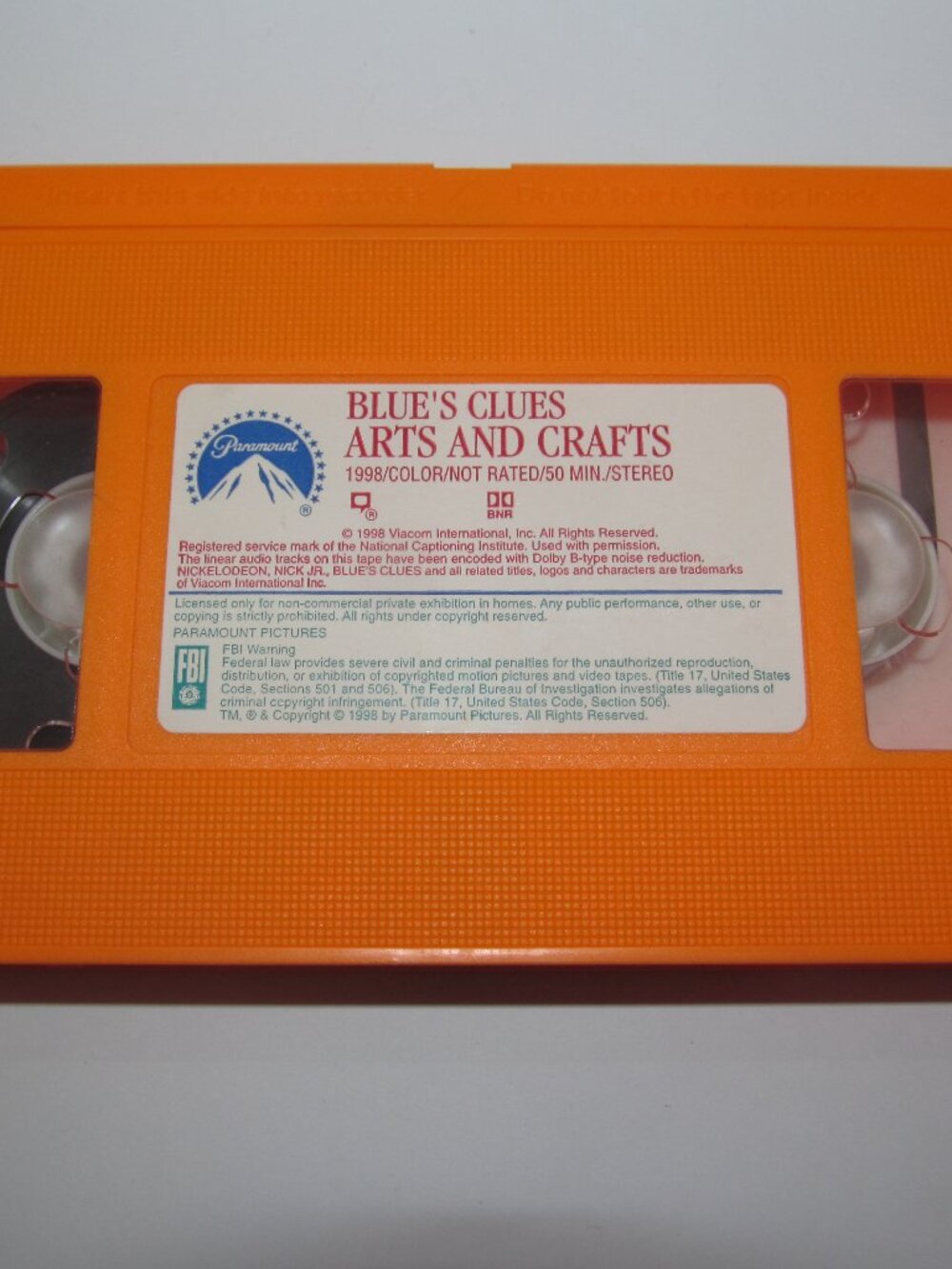 Blue's Clues - Arts and Crafts (VHS, 1998) Orange Tape Y2K Classic Nickelodeon